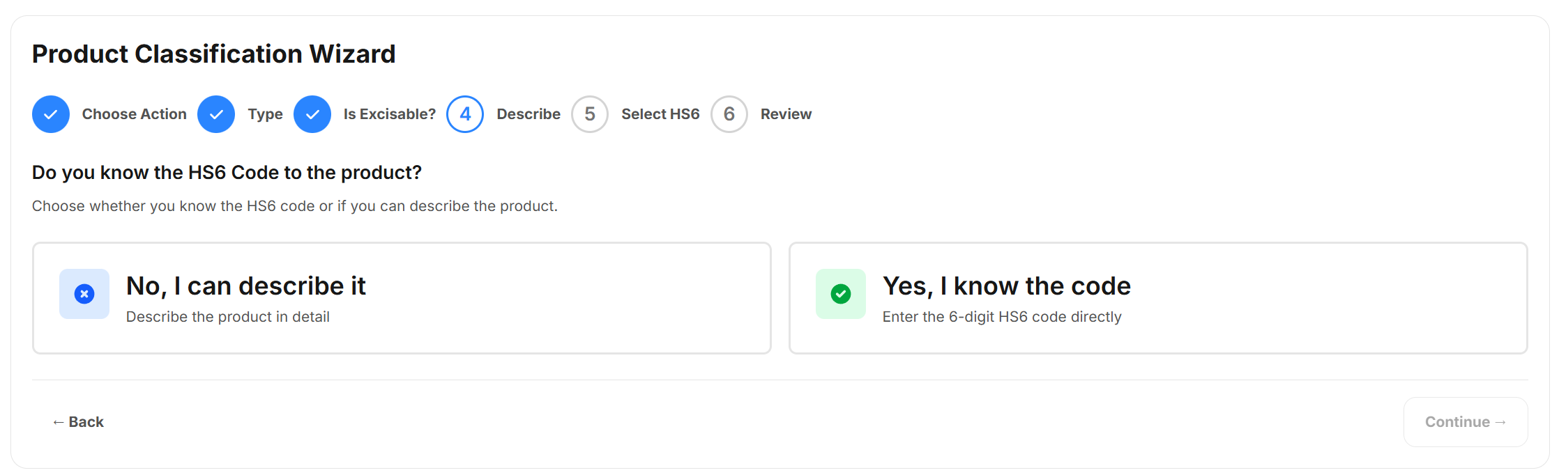 Product Classification Wizard Step 4
